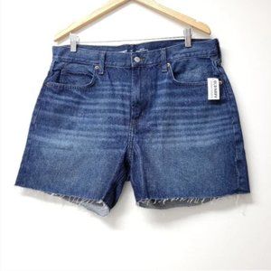 Womens High Rise Cut off Jean Shorts Size 12 Blue Medium Wash